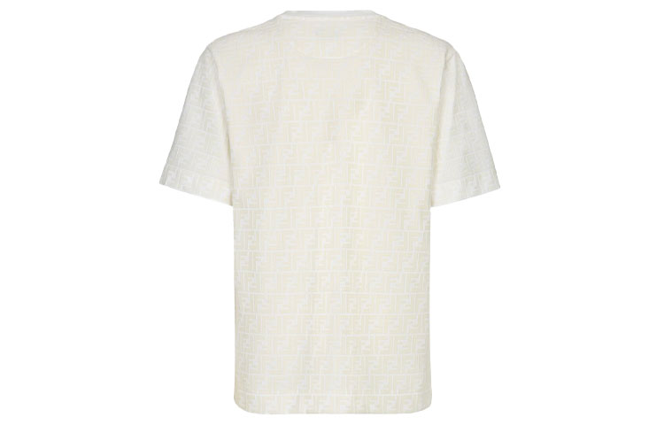 FENDI White T-Shirt with Solid Color Logo Print FY0936A7D5F0GF7 圖 3