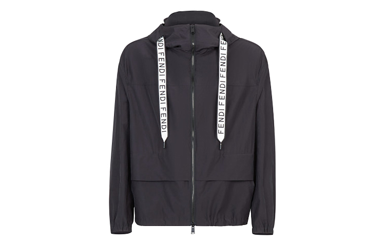 Fendi Windbreaker Jacket Black High-Tech Fabric FW0651ACCBF0QA1