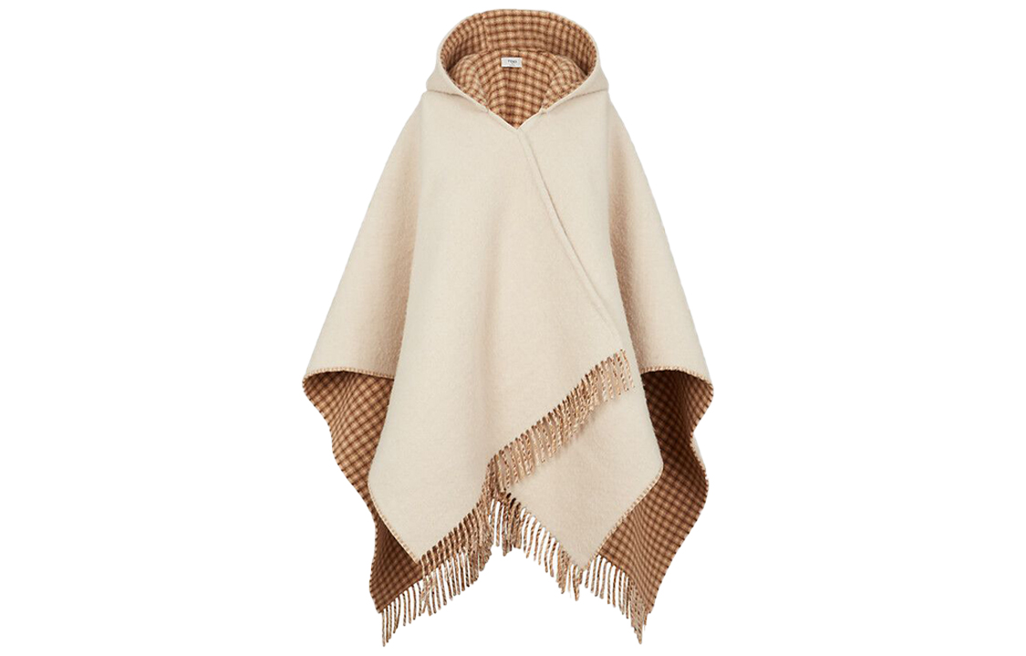 FENDI Wool Cashmere Cape Shawl Unisex Couple Style in Off-White. FXX722AHR1F0QF7
