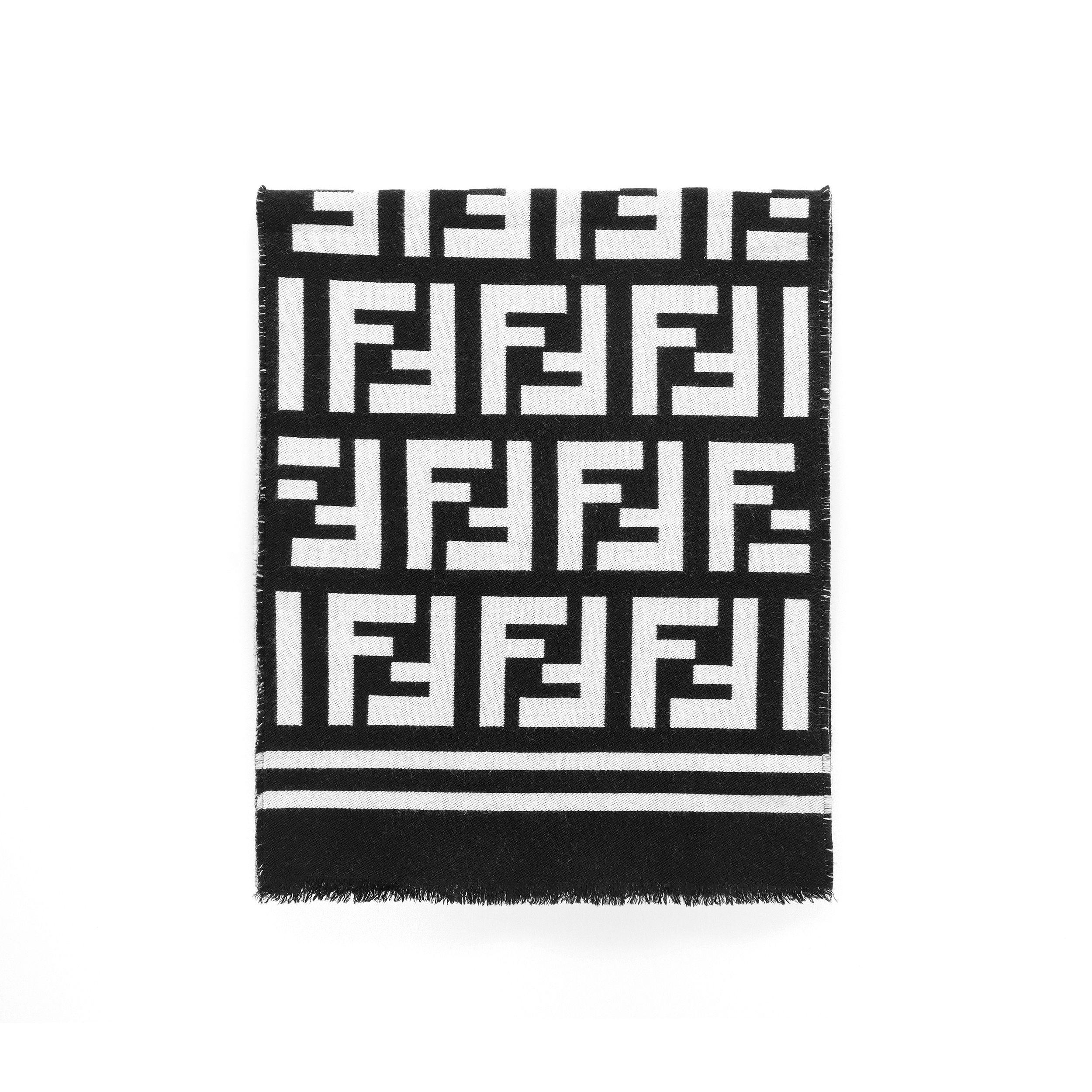 FENDI Wool Knit Scarf Black Unisex Couple's Fashion Korea/Western Trend FXS424A3Q1F0QA1