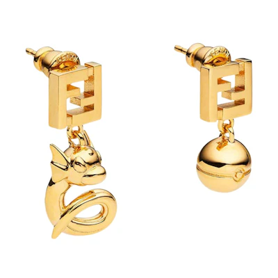 Fendi x FRGMT Metal Earrings Gold
