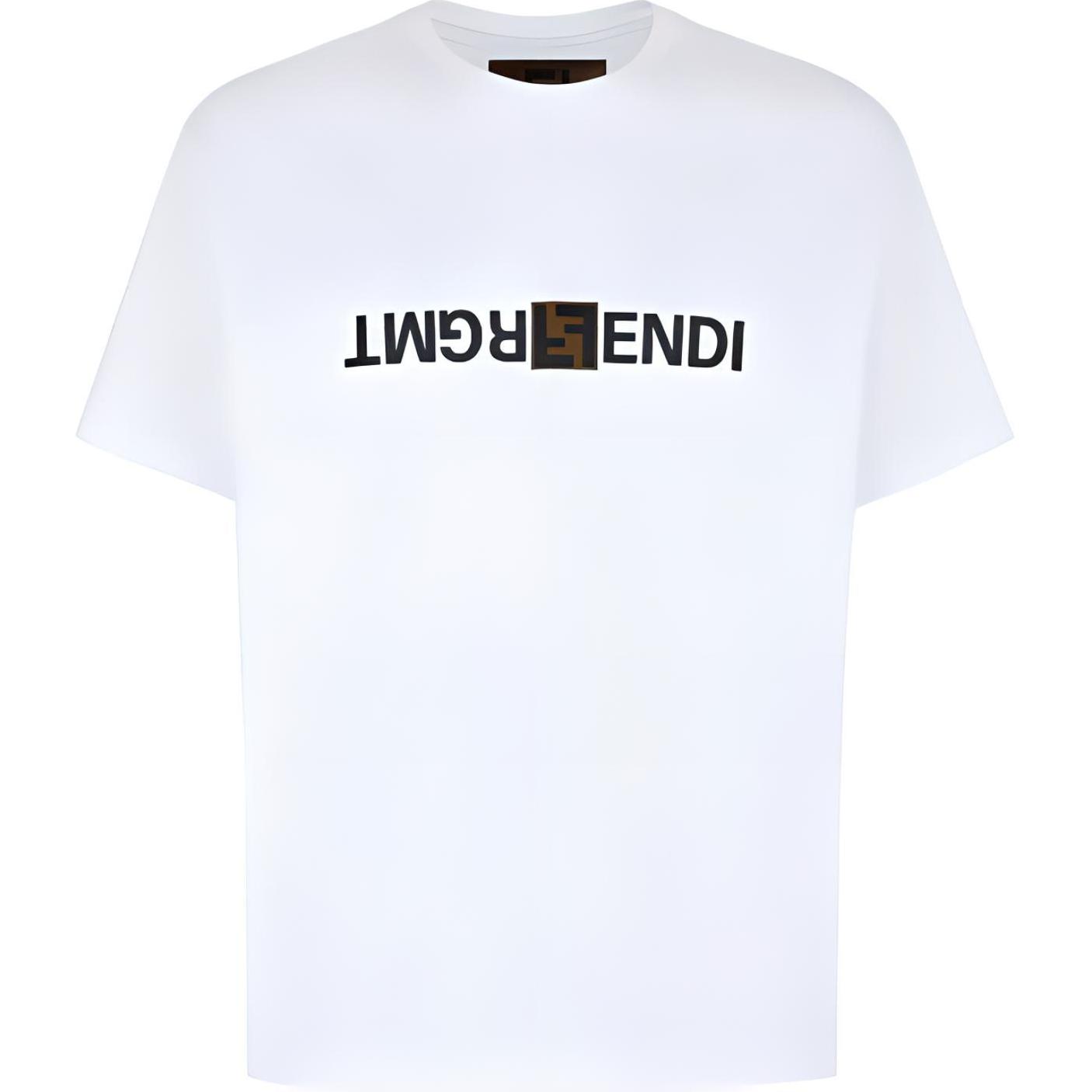 FENDI x FRGMT SS24 Logo Appliqué Short Sleeve T-Shirt White (). FY1144AQJNF0QA0