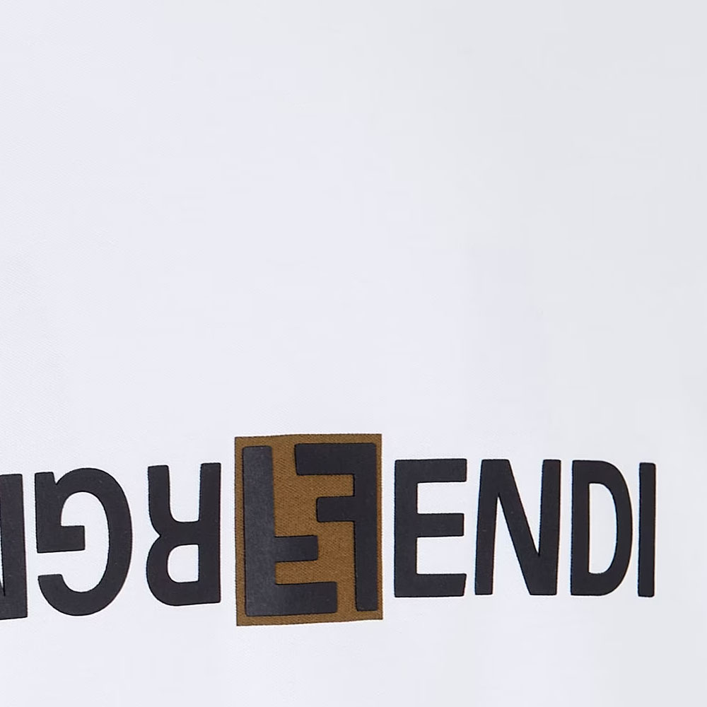 Details for Camiseta Blanca de Manga Corta Logo FENDI x FRGMT SS24. FY1144AQJNF0QA0