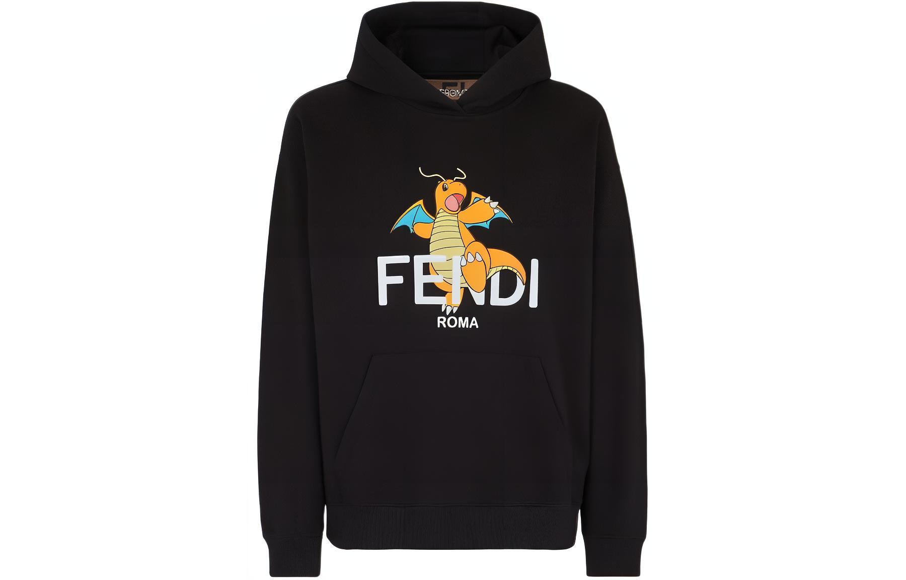Fendi FRGMT Pokémon SS24 Logo Graphic Print Hoodie Casual Sweatshirt FY1143AQJKF0QA1