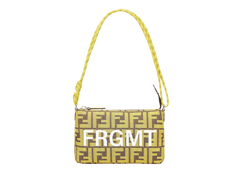 Fendi x FRGMT x Pokemon FF Fabric Bag Baguette Pouch Yellow
