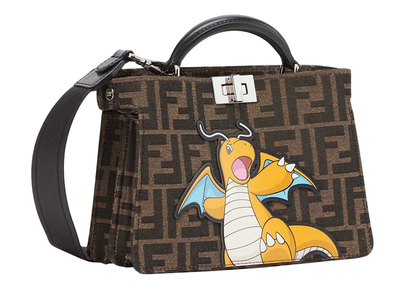 Fendi x FRGMT x Pokemon FF Fabric Bag Peekaboo ISeeU X-Cross Brown