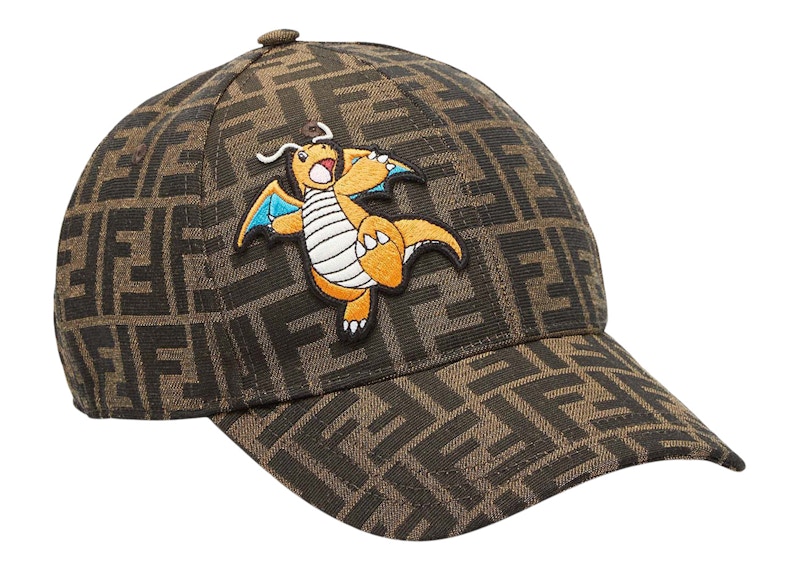 Fendi x FRGMT x Pokemon FF Fabric Baseball Cap Hat Brown