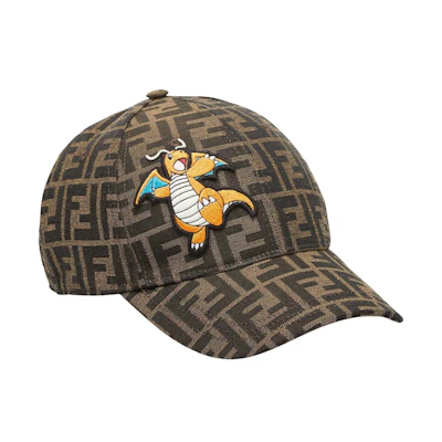 Fendi x FRGMT x Pokemon FF Fabric Baseball Cap Hat Brown
