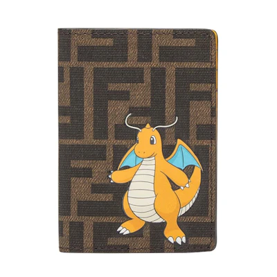 Fendi x FRGMT x Pokemon FF Fabric Card Holder Brown