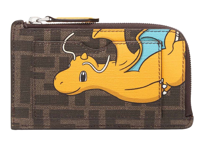 Fendi x FRGMT x Pokemon FF Fabric Card Holder Card Case Brown