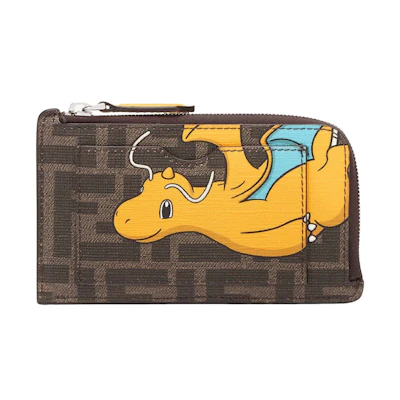 Fendi x FRGMT x Pokemon FF Fabric Card Holder Card Case Brown