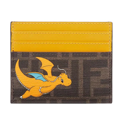 Fendi x FRGMT x Pokemon FF Fabric Card Holder Card Case Brown/Yellow