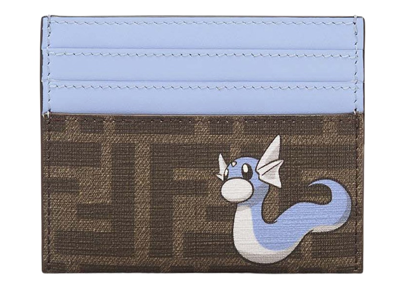 Fendi x FRGMT x Pokemon FF Fabric Flat Card Holder Card Case Brown