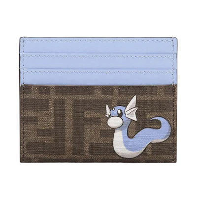 Fendi x FRGMT x Pokemon FF Fabric Flat Card Holder Card Case Brown