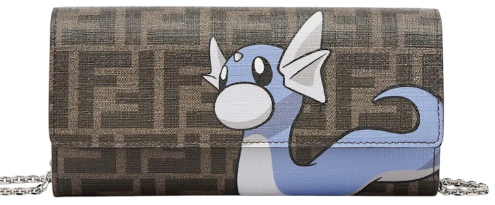 Fendi x FRGMT x 寶可夢 FF織物配鏈條長款錢包 棕色/淺藍色 Buy Fendi x FRGMT x 寶可夢 FF織物配鏈條長款錢包 棕色/淺藍色