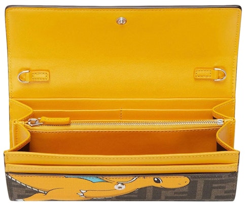 Fendi x FRGMT x Pokemon FF Fabric Wallet Continental With Chain Brown Lookbook Fendi x FRGMT x Pokemon FF Fabric Wallet Continental With Chain Brown