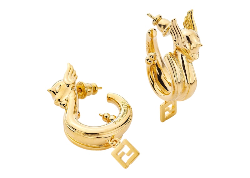 Order Fendi x 藤原浩 x 宝可梦 金属金色耳环