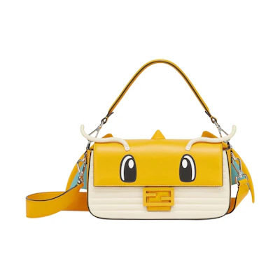 Fendi x FRGMT x Pokemon Nappa Leather Bag Baguette Yellow