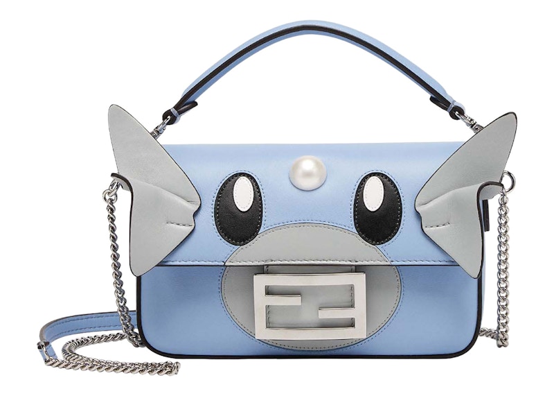 Fendi x FRGMT x Pokemon Nappa Leather Bag Baguette Mini Light Blue