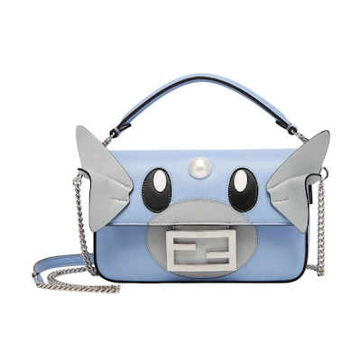 Fendi x FRGMT x Pokemon Nappa Leather Bag Baguette Mini Light Blue