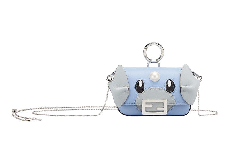 Fendi x FRGMT x Pokemon Nappa Leather Charm Nano Baguette Charm Light Blue