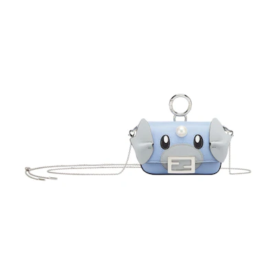 Fendi x FRGMT x Pokemon Nappa Leather Charm Nano Baguette Charm Light Blue