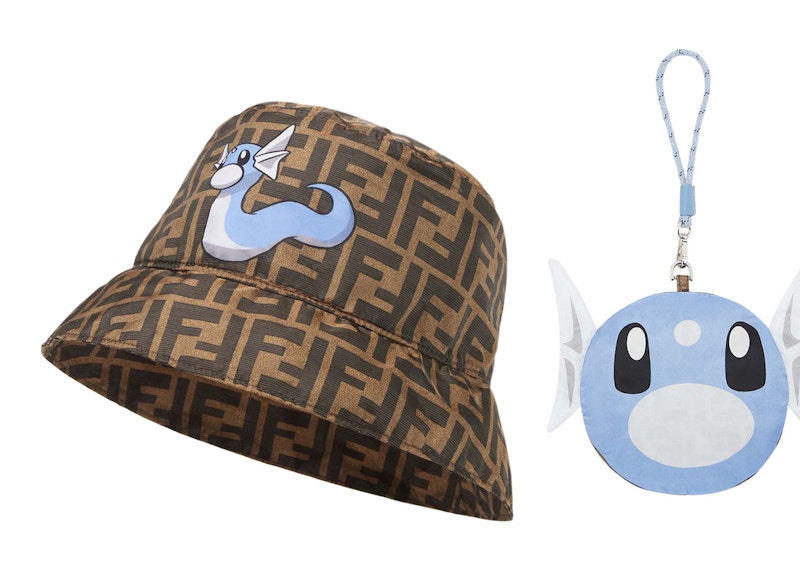 Fendi x FRGMT x Pokemon Nylon Bucket Hat Packable Hat Brown