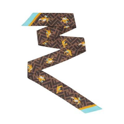 Fendi x FRGMT x Pokemon Silk Narrow Scarf Wrappy Multicolor