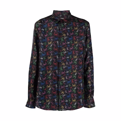 FENDI Noel Fielding FW21 Button-Up Long-Sleeve Shirt Black Edition. FS0808AH1YF0QA1
