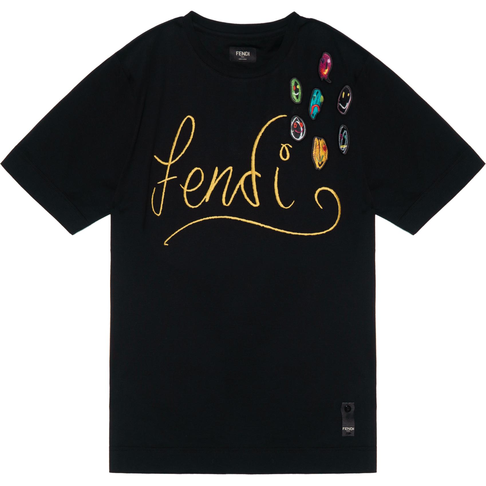 Lookbook 펜디 x 노엘 필딩 그래피티 프린트 루즈핏 블랙 티셔츠 FY0936AH13F0748