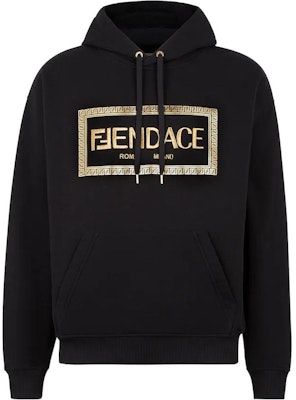 FENDI x VERSACE Black Logo Print Hoodie. FY1143AKDUF0QA1 Order FENDI x VERSACE Black Logo Print Hoodie. FY1143AKDUF0QA1
