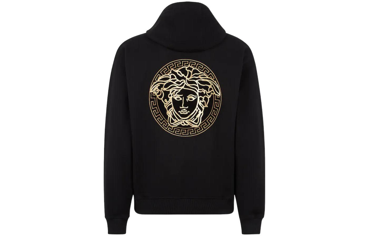 Lookbook 芬迪 x 范思哲 黑色标志印花连帽衫. FY1143AKDUF0QA1