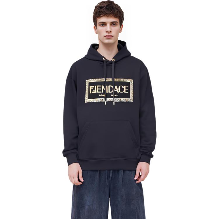 Purchase 芬迪 x 范思哲 黑色标志印花连帽衫. FY1143AKDUF0QA1