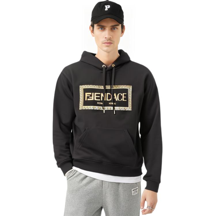 Details for 芬迪 x 范思哲 黑色标志印花连帽衫. FY1143AKDUF0QA1