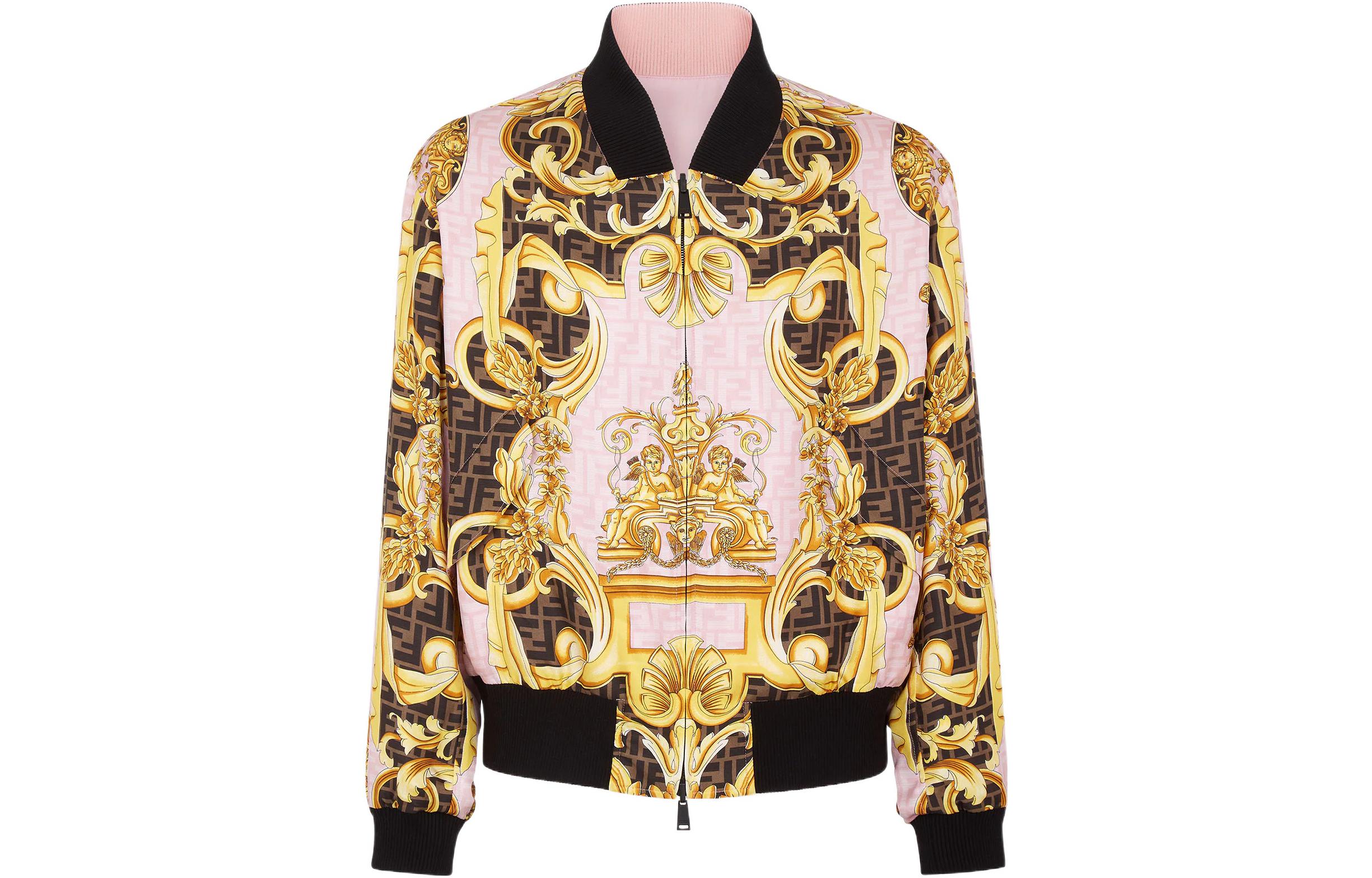 FENDI VERSACE  Reversible Silk Bomber Jacket Multicolor. FW1091AJN8F1H3U