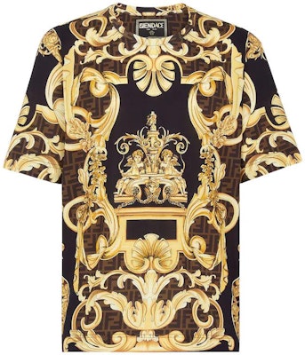 FENDI x VERSACE Graphic Print Casual Black Gold T-Shirt. FY0936AKDZF1440 Buy FENDI x VERSACE Graphic Print Casual Black Gold T-Shirt. FY0936AKDZF1440