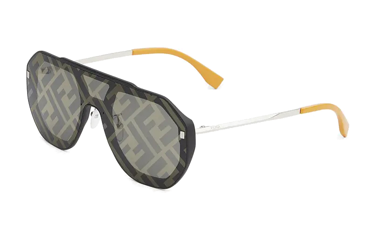 FENDI Yellow Double F Aviator Sunglasses. FOL514A565F1F6P