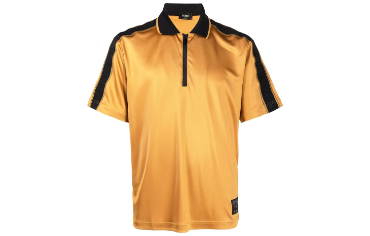 FENDI Yellow Half-Zip Short-Sleeve Polo Shirt FAF641AGJRF08HW