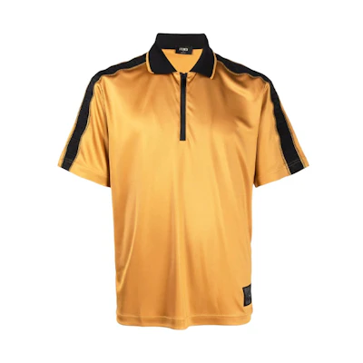 FENDI Yellow Half-Zip Short-Sleeve Polo Shirt FAF641AGJRF08HW