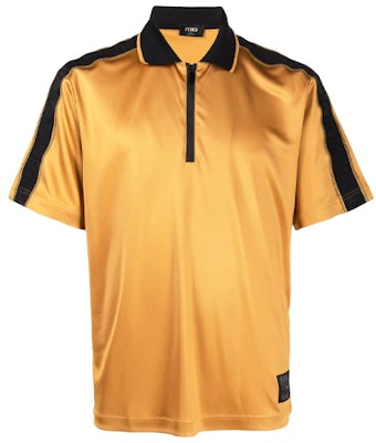 FENDI Yellow Half-Zip Short-Sleeve Polo Shirt FAF641AGJRF08HW Order FENDI Yellow Half-Zip Short-Sleeve Polo Shirt FAF641AGJRF08HW