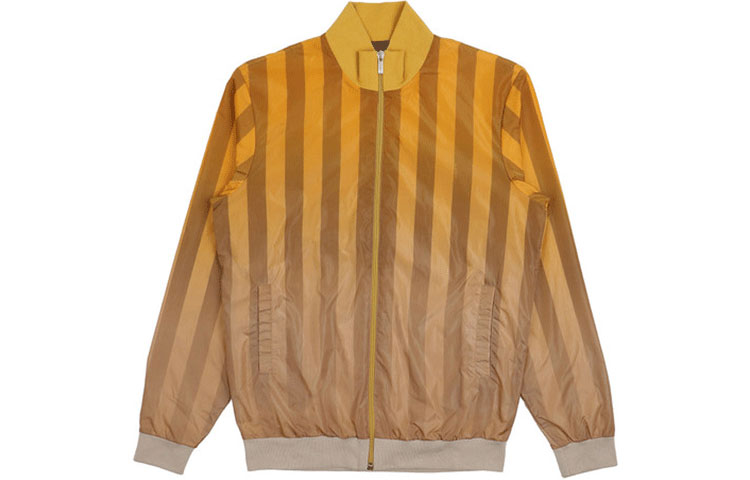 Fendi Yellow Striped Baseball Collar Zip-Up Jacket FXX013T70F0GF8