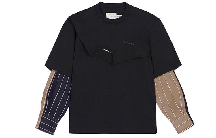 Feng Chen Wang 2-in-1 Patchwork Long Sleeve Sweatshirt Black () FF12SWE307B