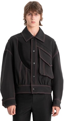 Chaqueta Negra Minimalista de Manga Larga Feng Chen Wang. FMF16JK05 Lookbook Chaqueta Negra Minimalista de Manga Larga Feng Chen Wang. FMF16JK05