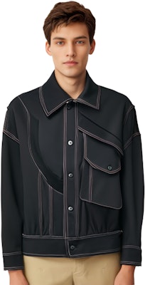 Chaqueta Negra Minimalista de Manga Larga Feng Chen Wang. FMF16JK05 Purchase Chaqueta Negra Minimalista de Manga Larga Feng Chen Wang. FMF16JK05