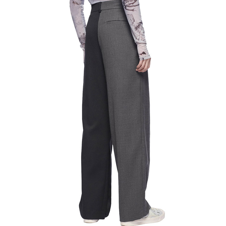Shop Pantalones Casuales Feng Chen Wang Color-Block con Hebilla de Metal - Negro FF12TRO501