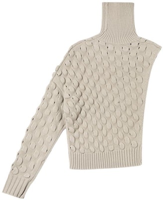 Feng Chen Wang Jersey de Lana de Cuello Alto Khaki. FF12KNI1006 Lookbook Feng Chen Wang Jersey de Lana de Cuello Alto Khaki. FF12KNI1006