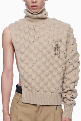 Feng Chen Wang Jersey de Lana de Cuello Alto Khaki. FF12KNI1006 Purchase Feng Chen Wang Jersey de Lana de Cuello Alto Khaki. FF12KNI1006