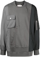 Feng Chen Wang Patchwork Crewneck Sweatshirt - Gray FMS15SS01 Feng Chen Wang Patchwork Crewneck Sweatshirt - Gray FMS15SS01