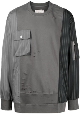 Sudadera Feng Chen Wang Patchwork Crewneck - Gris FMS15SS01 Order Sudadera Feng Chen Wang Patchwork Crewneck - Gris FMS15SS01