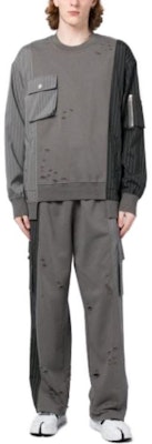 Sudadera Feng Chen Wang Patchwork Crewneck - Gris FMS15SS01 Lookbook Sudadera Feng Chen Wang Patchwork Crewneck - Gris FMS15SS01